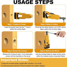 Kit di attrezzi per l'installazione di serrature a scrocco, adatto per porte in legno di spessore 1-3/4" o 1-3/8", per tagli