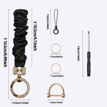 Prívesok na kľúče od auta, elastický prívesok na kľúče od auta s D krúžkom, roztomilý náramok na zápästie s gumičkou pre ženy