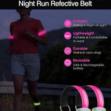 Braccialetto luminoso ricaricabile via USB, 2 pezzi, fascia da polso illuminata con luce integrata