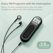 Radio FM portatile, radio digitale tascabile a transistor ricaricabile con ottima ricezione, clip per cintura e orecchio, ide