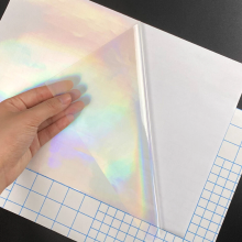 Lot de 50 Feuilles de Film de Pelliculage à Froid Holographique, Format A4, Autocollant Vinyle Imperméable