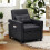 Linen-Look Single Chair Bed - Black 4