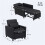 Linen-Look Single Chair Bed - Black 5