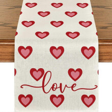 Valentine's Day Decorations Valentine's Day Heart Print Table Flags Party Table Kitchen Mats