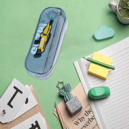 Large Capacity Pencil Pen Case Simple Zipper Organizer Box - Hard Sided Slim Art Pouch Bag 2