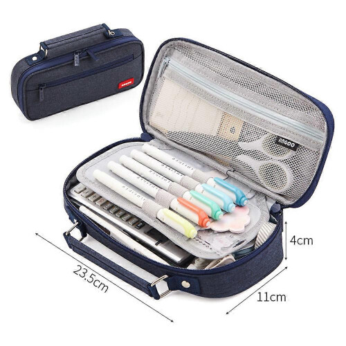 Pencil Case, Large Capacity Pencil Case School Organizer; Double Zipper Storage Bag 1