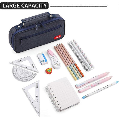 Pencil Case, Large Capacity Pencil Case School Organizer; Double Zipper Storage Bag 2