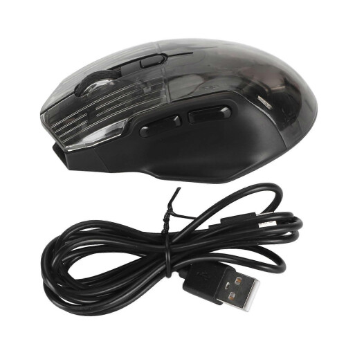 Gaming 2.4G Wireless Bluetooth Wired USB Transparent 3 Mode 5 Adjustable DPI Quiet RGB Game Mouse for PC Tablet