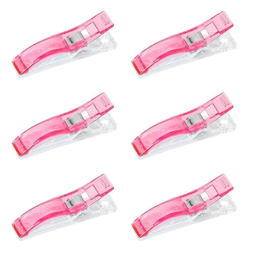 6 Pcs  Sewing Clips, Multipurpose Sewing Clips Multi-Color Quilting Clips Plastic Clips for Fabric Binding Quilting Craf