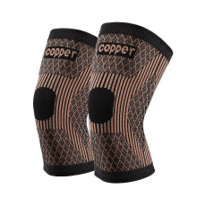 Nylon Knitted Copper Knee Compression Sleeve 1 Pair Breathable Sports Badminton Cycling L