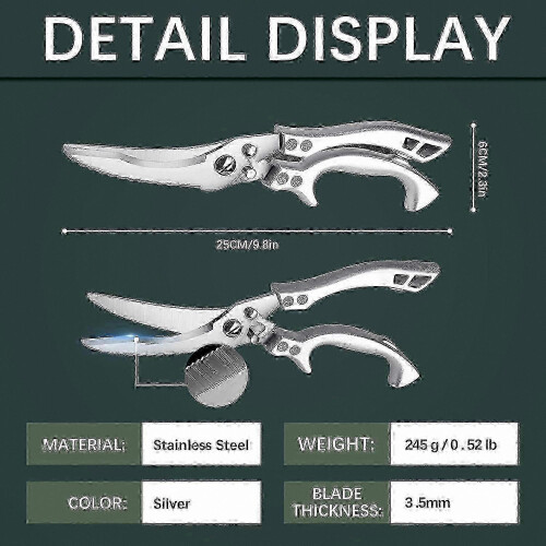 Professional Poultry Scissors Stainless Steel with Ergonomic Handle 1