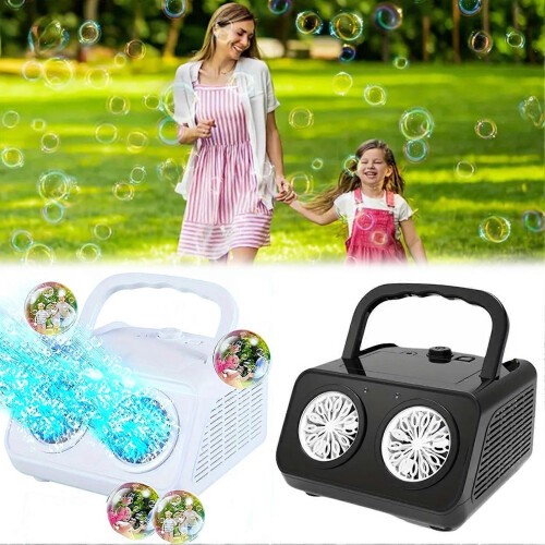 Handheld Multi-Hole Bubble Machine with LEDs Automatic Bubble Machine for Kids 20000+ Bubbles Per Minutes for Wedding Pa 1