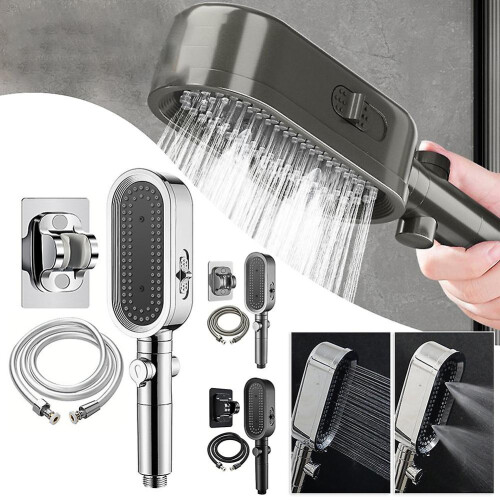 Handheld Filtered Large Shower Head, One Press Water Stop Function Showerhead, for Hotel Shower Room 1