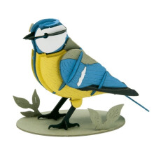 Maquete 3D em papel - FRIDOLIN - Pássaro azul - Azul - 9,575 cm - A partir de 8 anos
