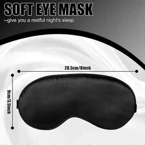 2 Pack Sleep Mask, Silk Eye Mask Side Sleeper Light Blocking Sleeping Mask with 1