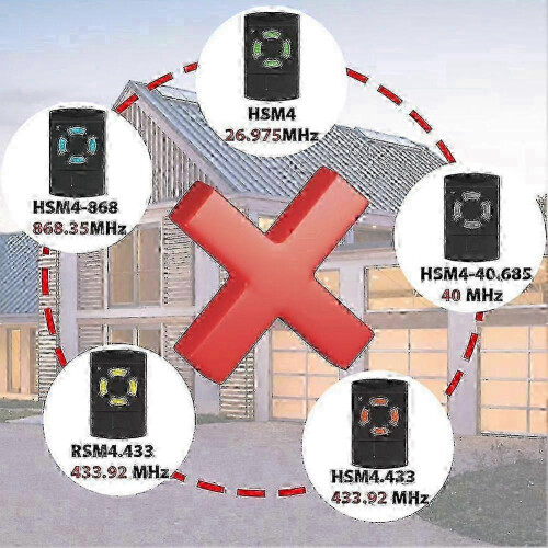 Garage Door Remote Control 26.995 MHz Fixed Code Compatible with HSM4 HS4 HS4E 2