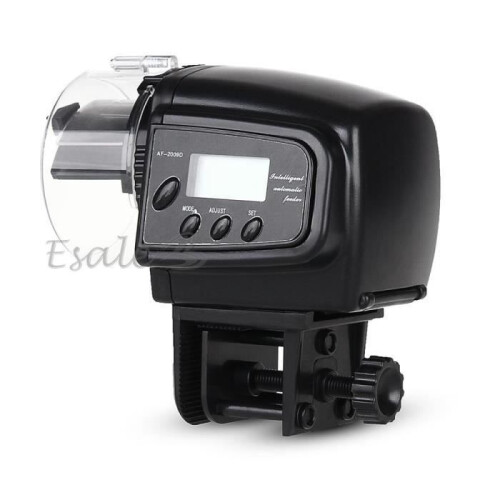 Automatic Digital Feeder - Small Aquarium - Black - Internal Power Supply - Battery 1