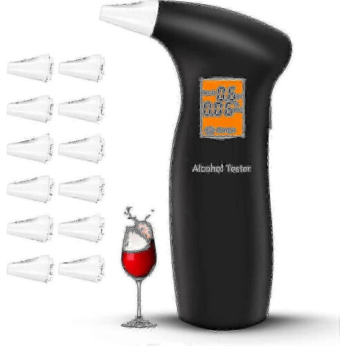 Fast Response Alcohol Tester, High Accuracy Semiconductor Alcohol Detector with 12 Mouthpieces