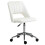 Armless Velvet-Feel Office Chair - Cream White 2