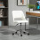 Armless Velvet-Feel Office Chair - Cream White 4