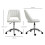 Armless Velvet-Feel Office Chair - Cream White 5