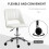 Armless Velvet-Feel Office Chair - Cream White 8