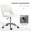 Armless Velvet-Feel Office Chair - Cream White 6