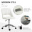 Armless Velvet-Feel Office Chair - Cream White 7