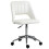 Armless Velvet-Feel Office Chair - Cream White 1
