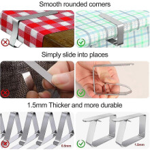 Stuks roestvrijstalen tafelkleedclips voor buiten, tafelkleedclip voor buiten 5 x 6 cm, verstelbare tafelkleedclips