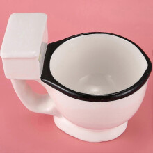 Mug de toilette en céramique original avec anse, 300 ml, pour café, thé, lait ou glace. Idée cadeau amusante.