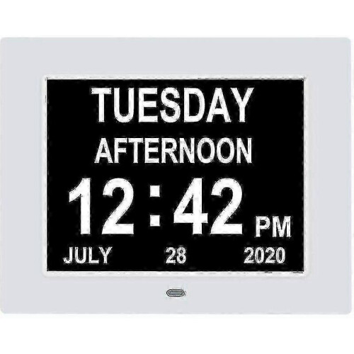 Extra Large Digital Day Clock Calendar Date Time Week Indicator Dementia Clock for Visual Use