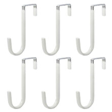 6pcs Over the Door Hooks Stainless Steel Organizer Door Hangers Hook Prevents