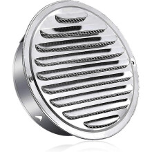Stainless Steel Air Vent Grille, 150mm Round with Mosquito Net for Weather Protection