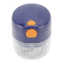 Draagbare elektrische knoflookhakker, blauw, met 3 messen, 250 mg BPA-vrij PP, mini-voedselhakker voor thuisgebruik