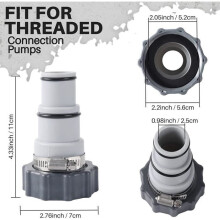 2er-Set Poolschlauchadapter, Pooladapter, Adapter für Intex-Pools, Anschluss für Poolschläuche mit Ø 32 und 38 mm