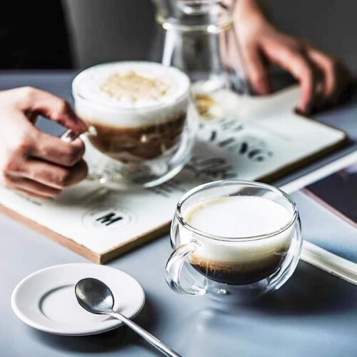 Coffee Cup - ZOOMSKY - Double Wall - Borosilicate Glass - 150ml - 4 pieces