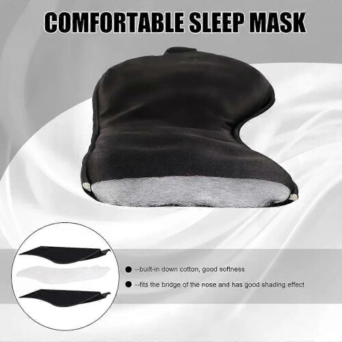 2 Pack Sleep Mask, Silk Eye Mask Side Sleeper Light Blocking Sleeping Mask with 2