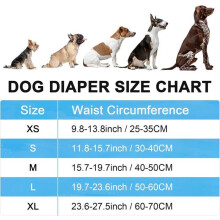 Paquete de 3 pañales lavables para perros, pañales reutilizables para perros incontinentes, bragas para perras en celo (M)