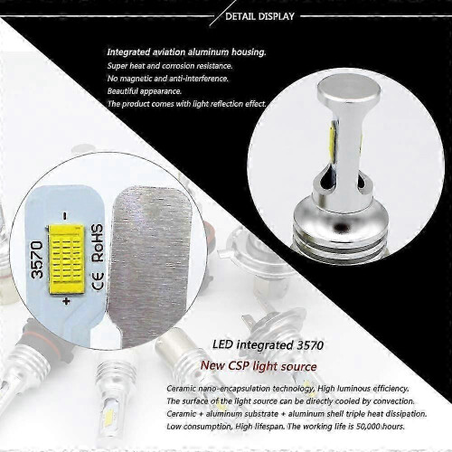 2sets 6000k White Light Durable Construction Long-lasting Performance High-quality 1