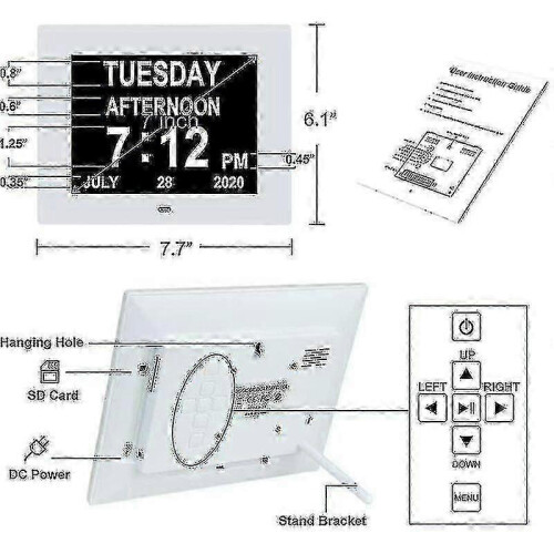 Extra Large Digital Day Clock Calendar Date Time Week Indicator Dementia Clock for Visual Use 2