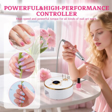 Trapano elettrico professionale per unghie 35000 giri/min - Multifunzionale, silenzioso con display a LED, kit per manicure e pedicure