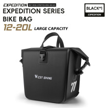 WEST BIKING Sacoche de vélo 12-20L, étanche en PVC, fixation rapide, noir