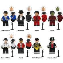 8PCS Michael Jackson Moonwalk MiniFigures Bricks Gifts Fit Lego