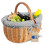 Creative Home Großer Picknickkorb Stoffeinlage Grau 43 x 32 x 37 cm 1