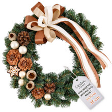 Creative Home Weihnachtskranz Mokka Türkranz Weihnachten Tannenkranz ø35 cm