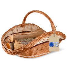 Creative Home Groß Holztrage Rattan Kaminholzkorb Kaminkorb 67 x 41 x 43 cm