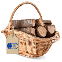 Creative Home Groß Holztrage Rattan Kaminholzkorb Kaminkorb 64 x 39 x 43 cm