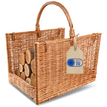 Creative Home Groß Kaminkorb Holzkorb Kaminholzkorb Rattan 50 x 34 x 50 cm