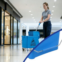 Dweilwagen met pers, blauw, 22 liter inhoud